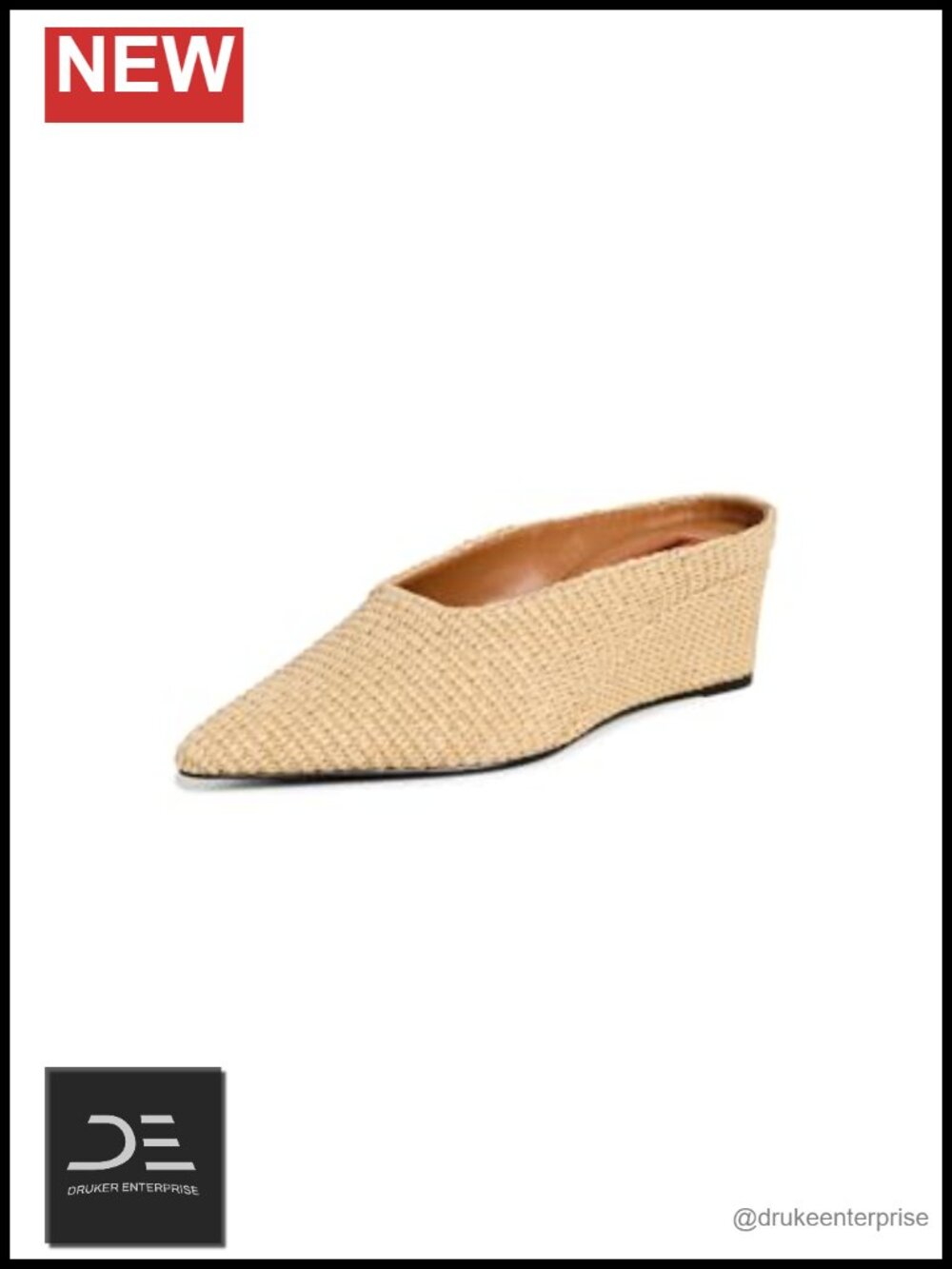 Raffia Wedge Heels - Pointed Toe Slip-On Summer Party Shoes
